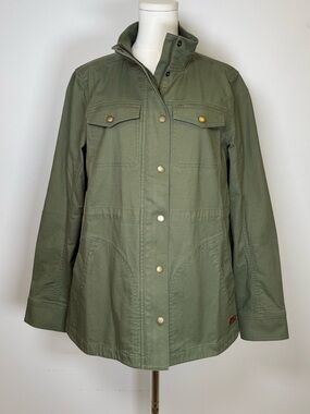New L.L.Bean BeanFlex Utility Jacket Canvas Cotton Blend Olive Women’s Large